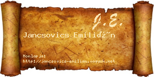 Jancsovics Emilián névjegykártya